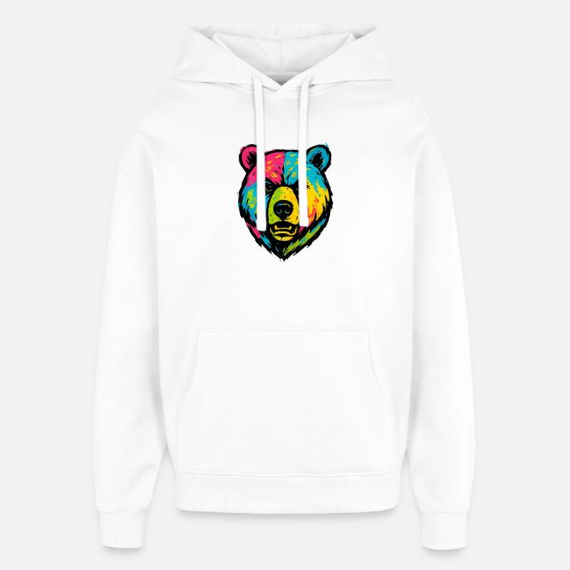 Ours mal léché Pop Art - Sweat à capuche unisexe Stanley/Stella Oversized - blanc