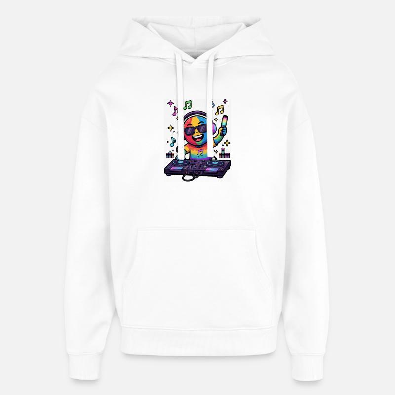 Émoticon Rainbow DJ - Sweat à capuche unisexe Stanley/Stella Oversized - blanc
