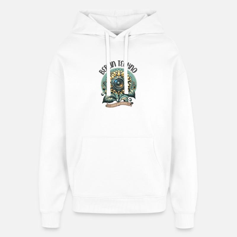 Berlin Techno - Love and Beats - Oversized Unisex Hoodie von Stanley/Stella - Weiß