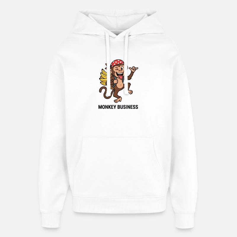 Affaires du singe voyageur aventureur singe - Sweat à capuche unisexe Stanley/Stella Oversized - blanc