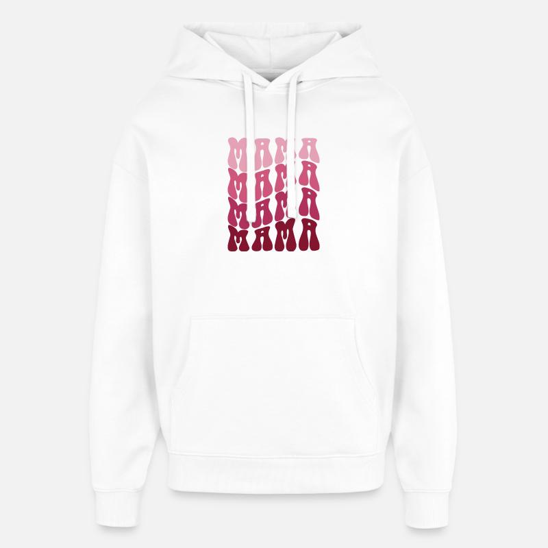 Mom Pattern in Pink Gradient - Oversized Unisex Hoodie by Stanley/Stella - white