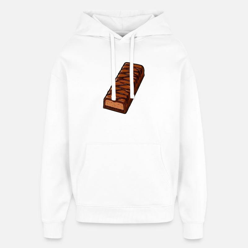 Barre chocolatée avec glaçage en zigzag - Sweat à capuche unisexe Stanley/Stella Oversized - blanc