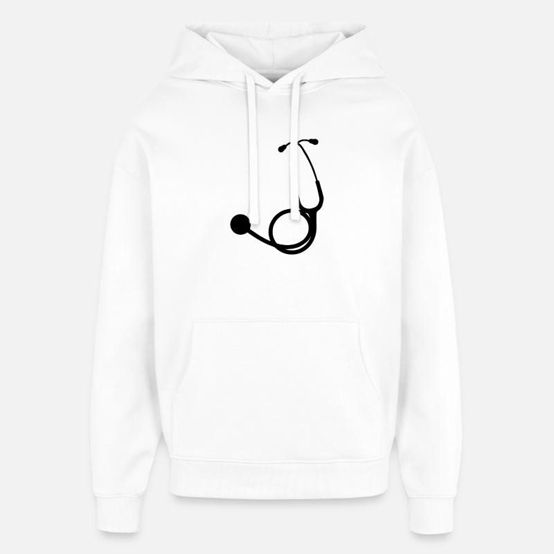 Stethoskop schwarz - Oversized Unisex Hoodie von Stanley/Stella - Weiß