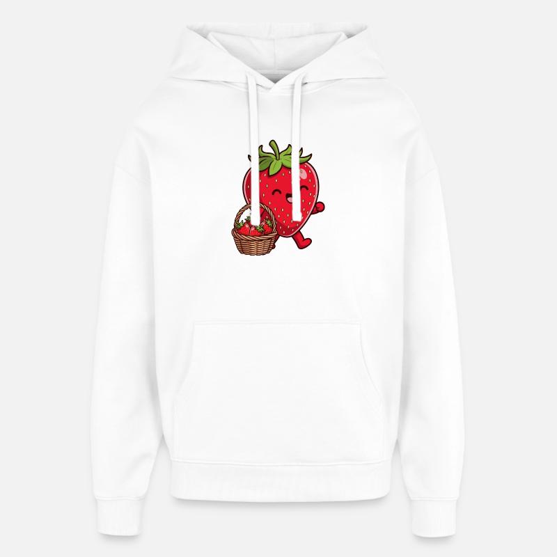 Fraise drôle - Sweat à capuche unisexe Stanley/Stella Oversized - blanc
