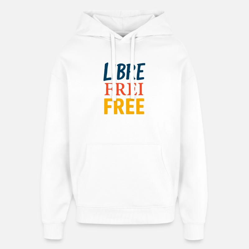 Libre - Oversized Unisex Hoodie von Stanley/Stella - Weiß