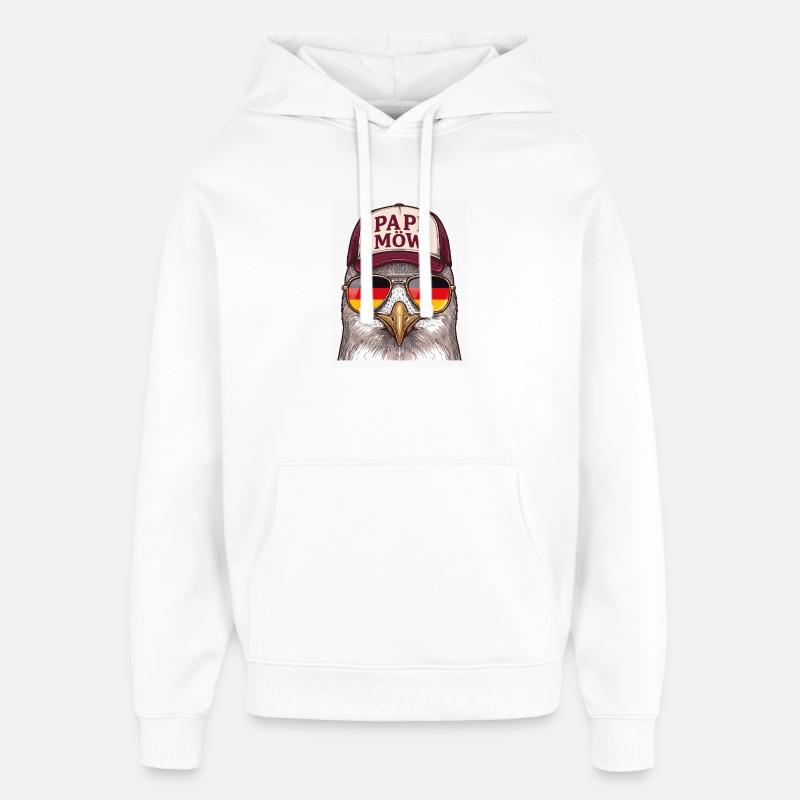 Papi Mow Heldenhuhn - Oversized Unisex Hoodie von Stanley/Stella - Weiß