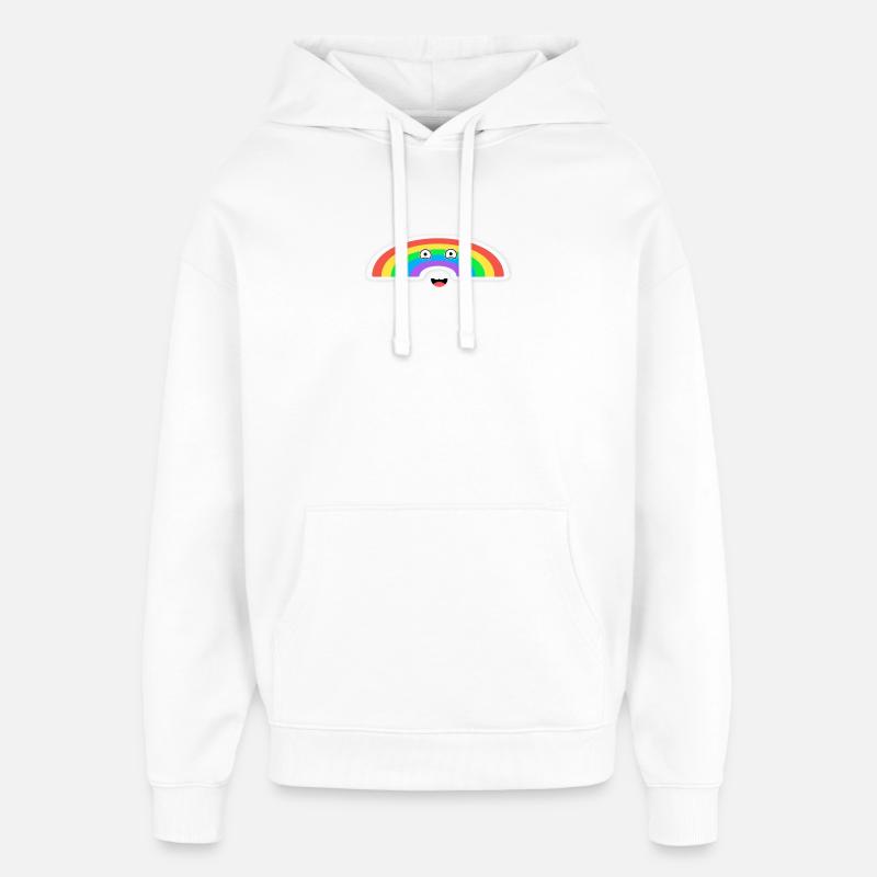Animation arc-en-ciel vive - Sweat à capuche unisexe Stanley/Stella Oversized - blanc