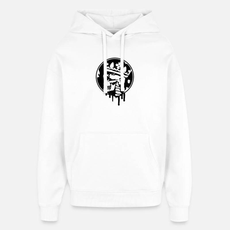 Un crâne avec une couronne - Sweat à capuche unisexe Stanley/Stella Oversized - blanc