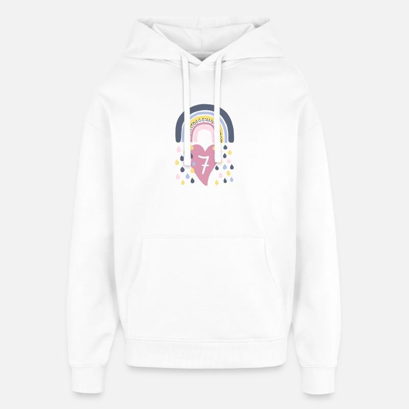 Rainbow 7ème anniversaire Enfant - Sweat à capuche unisexe Stanley/Stella Oversized - blanc