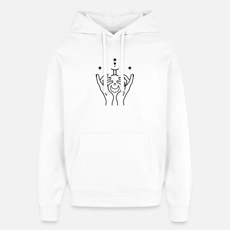 Astrologie du zodiaque des Gémeaux - Sweat à capuche unisexe Stanley/Stella Oversized - blanc