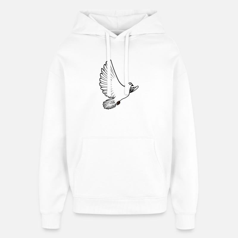 Weiße Taubenbrieftaube Ziertaube oder Friedenstaube - Oversized Unisex Hoodie von Stanley/Stella - Weiß