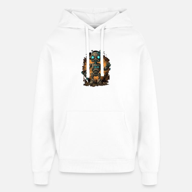 mignon petit robot - Sweat à capuche unisexe Stanley/Stella Oversized - blanc