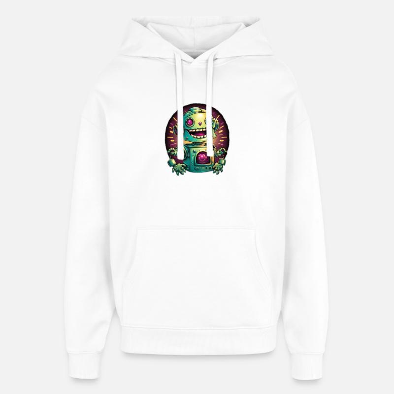 Néon Robot Radiance - Sweat à capuche unisexe Stanley/Stella Oversized - blanc