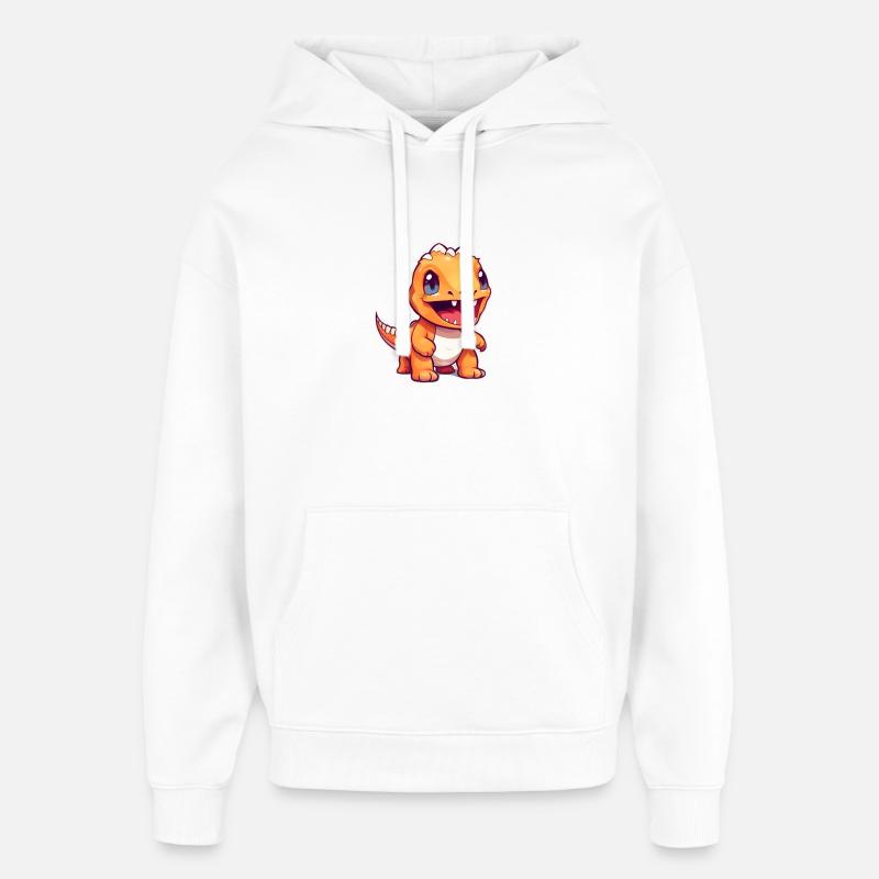 Conception de petit dinosaure Dino - Sweat à capuche unisexe Stanley/Stella Oversized - blanc