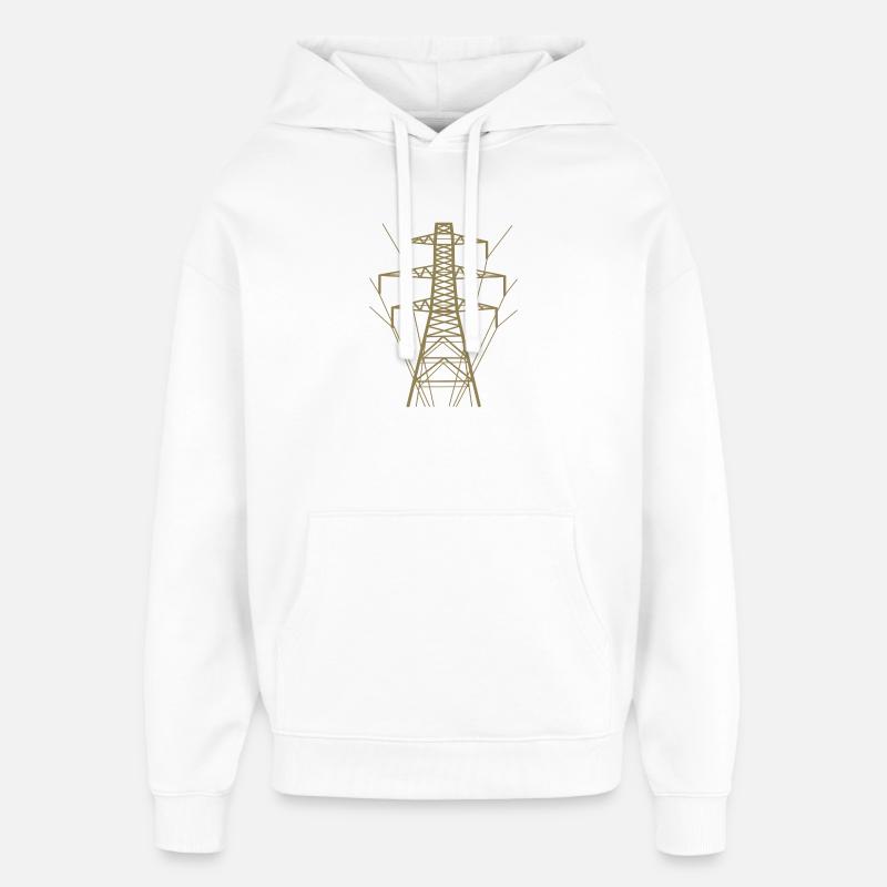 Silhouette de poteau électrique blanc - Sweat à capuche unisexe Stanley/Stella Oversized - blanc