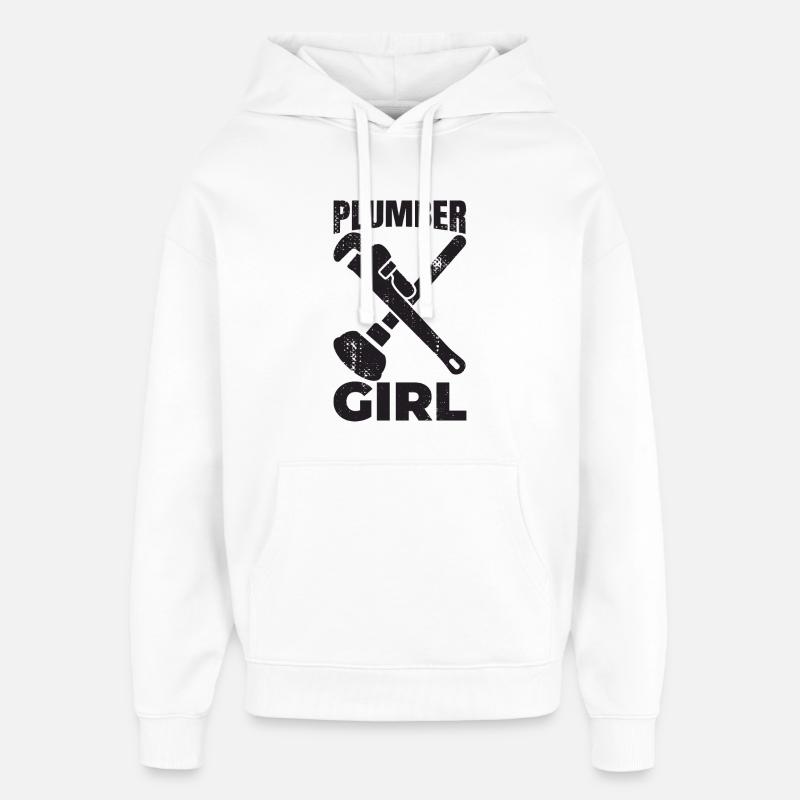 Fille plombier - Sweat à capuche unisexe Stanley/Stella Oversized - blanc