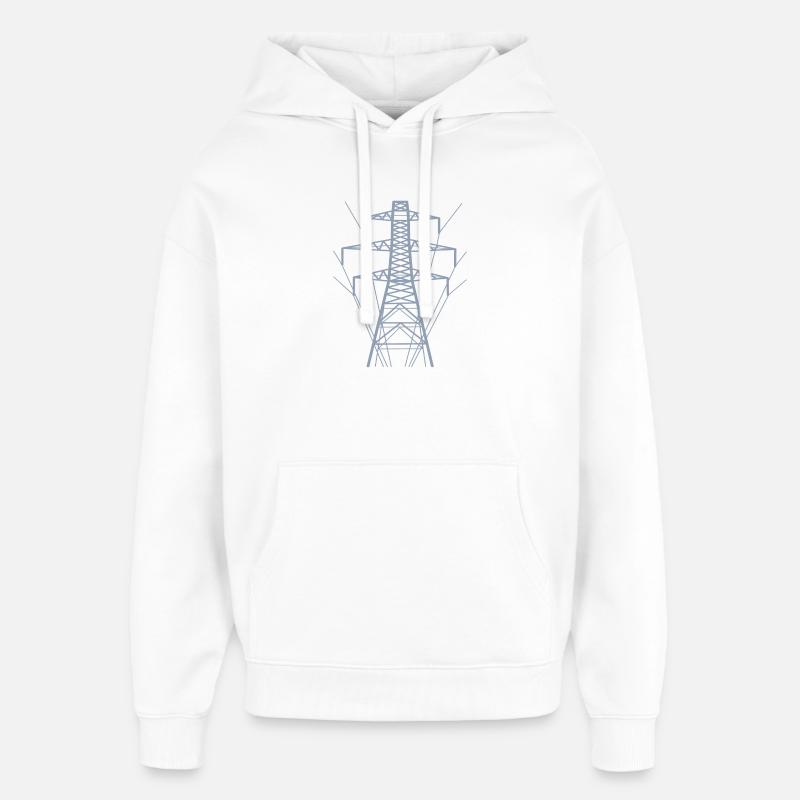 Silhouette de poteau d’alimentation blanc - Sweat à capuche unisexe Stanley/Stella Oversized - blanc