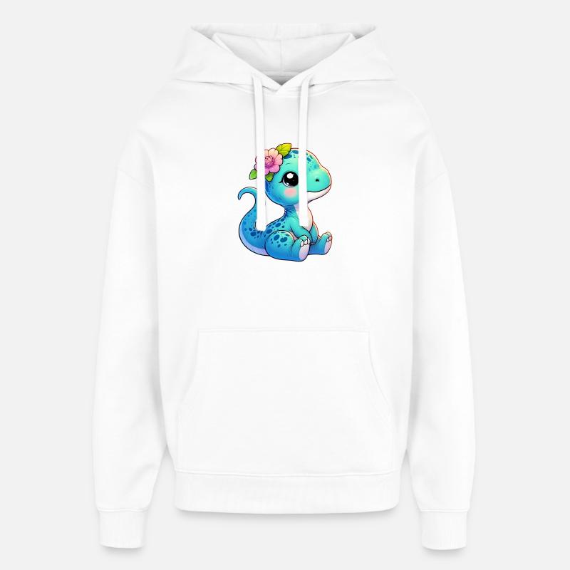 Dinosaur - Oversized Unisex Hoodie by Stanley/Stella - white