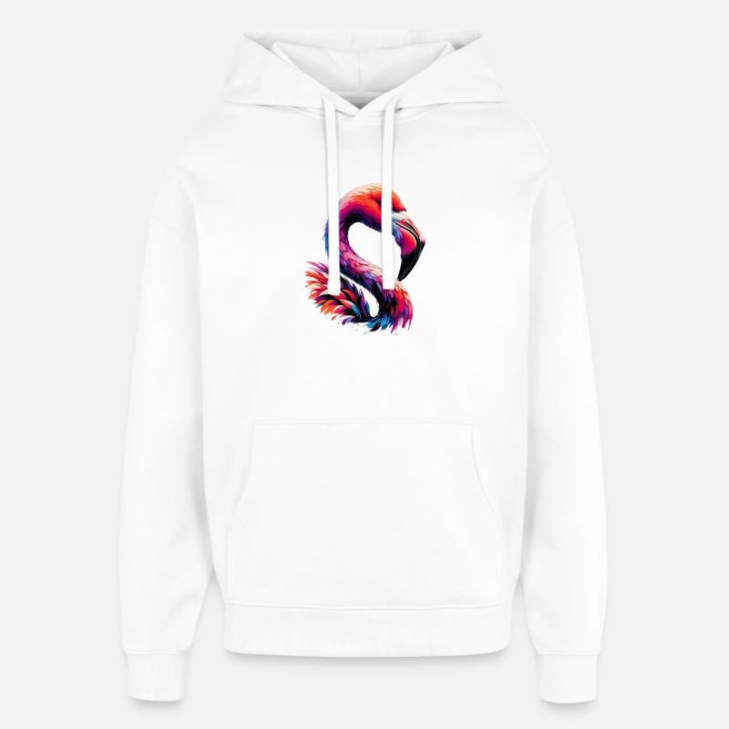 Flamant - Sweat à capuche unisexe Stanley/Stella Oversized - blanc