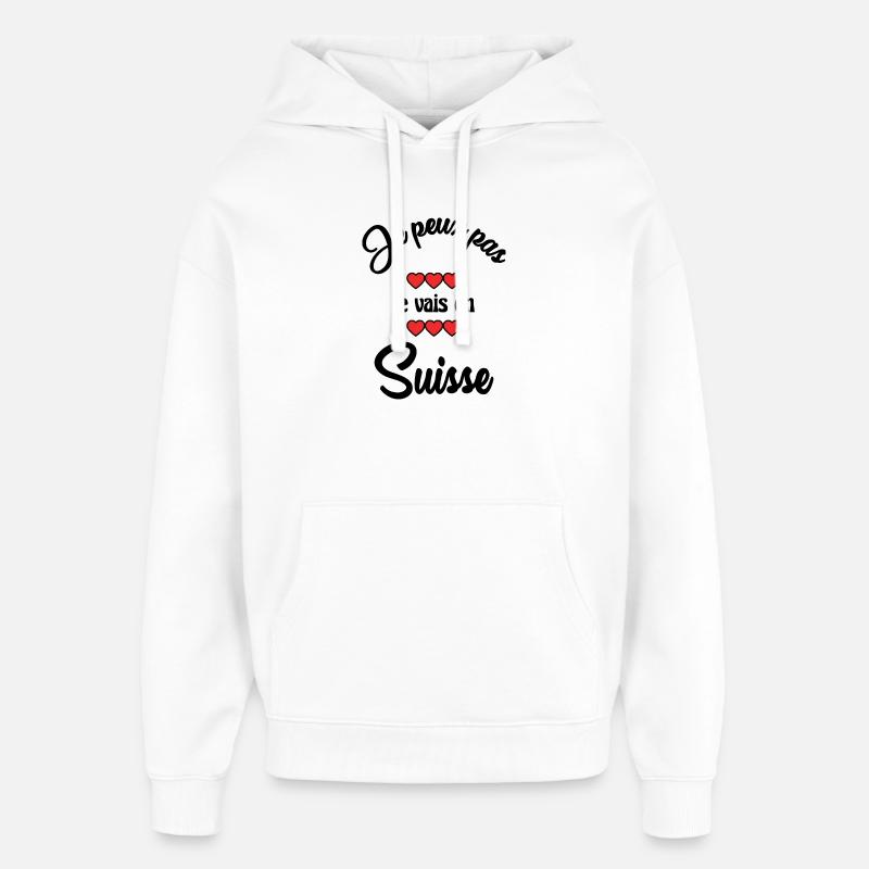 SUISSE. JE PEUX PAS - Sweat à capuche unisexe Stanley/Stella Oversized - blanc