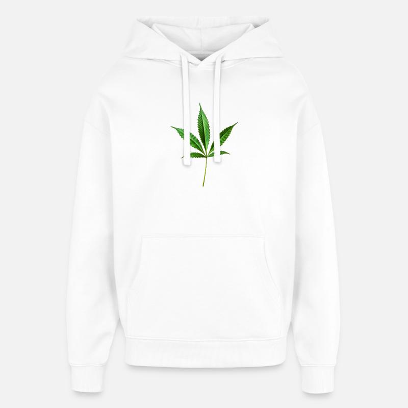 Chanvre de marijuana (cannabis) - Sweat à capuche unisexe Stanley/Stella Oversized - blanc