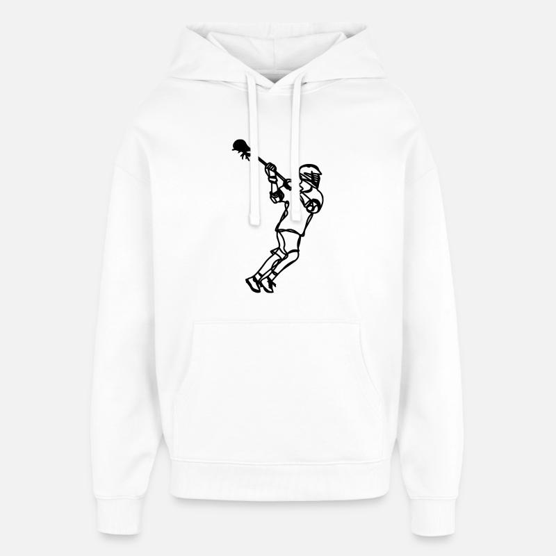 Croquis de joueur de crosse - Sweat à capuche unisexe Stanley/Stella Oversized - blanc