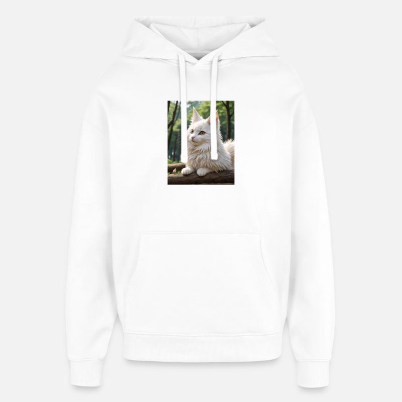 Chat mignon - Sweat à capuche unisexe Stanley/Stella Oversized - blanc
