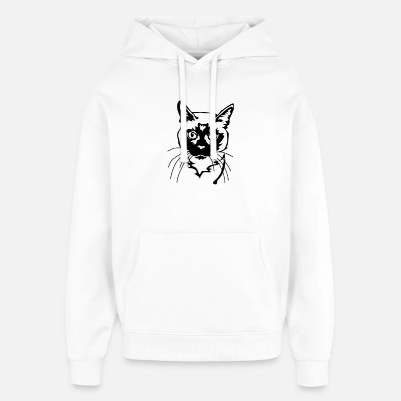 Chat siamois - Sweat à capuche unisexe Stanley/Stella Oversized - blanc