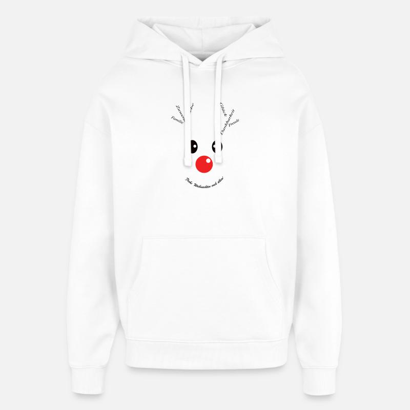 Joyeux Noël Rudolf - Sweat à capuche unisexe Stanley/Stella Oversized - blanc