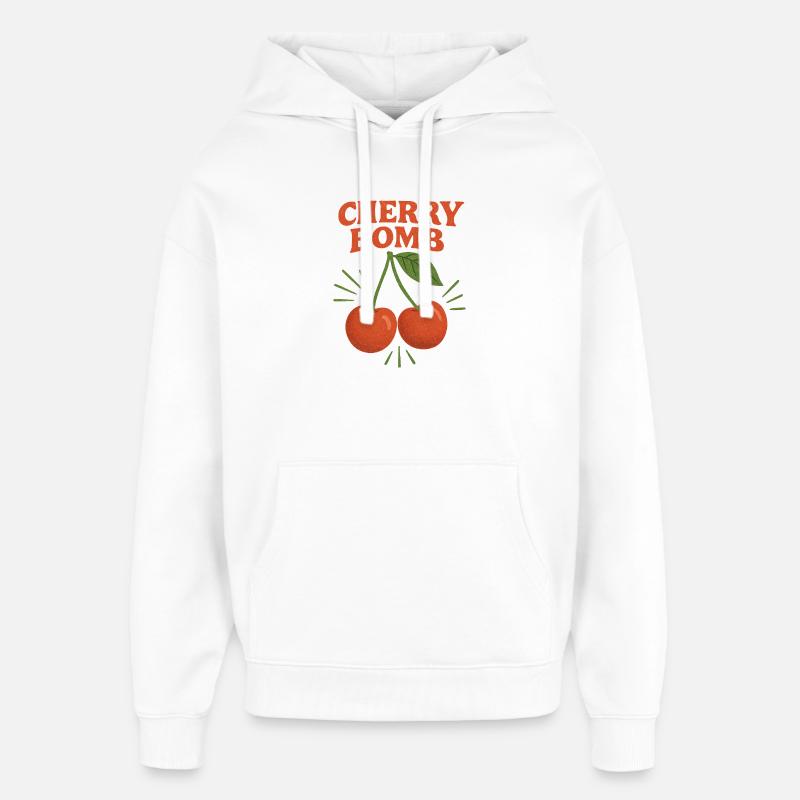 Conception graphique Cherry Bomb - Sweat à capuche unisexe Stanley/Stella Oversized - blanc
