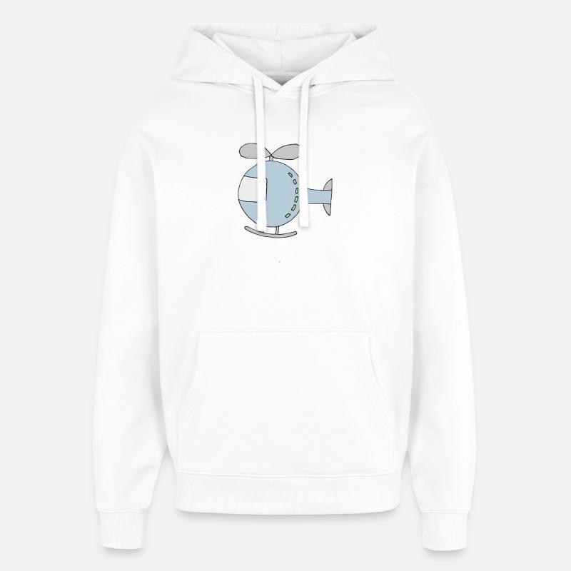 Conception d'hélicoptère ludique pour les enfants - Sweat à capuche unisexe Stanley/Stella Oversized - blanc