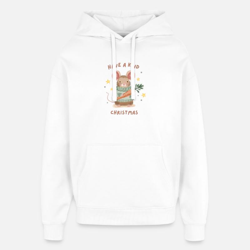Passez un joyeux Noël – Douce Souris - Sweat à capuche unisexe Stanley/Stella Oversized - blanc