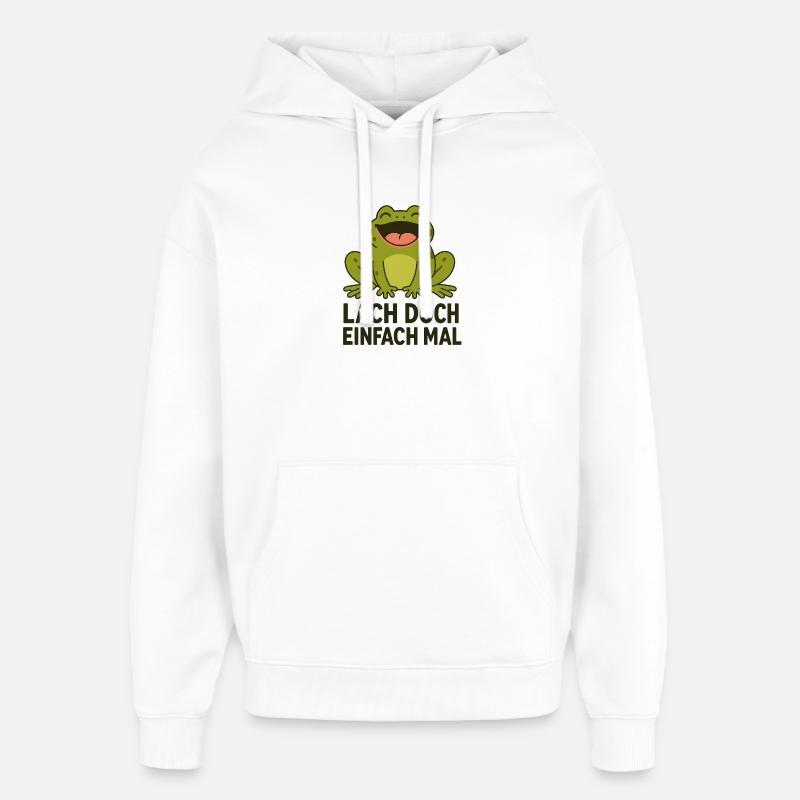grenouille rieuse drôle dire animaux design - Sweat à capuche unisexe Stanley/Stella Oversized - blanc