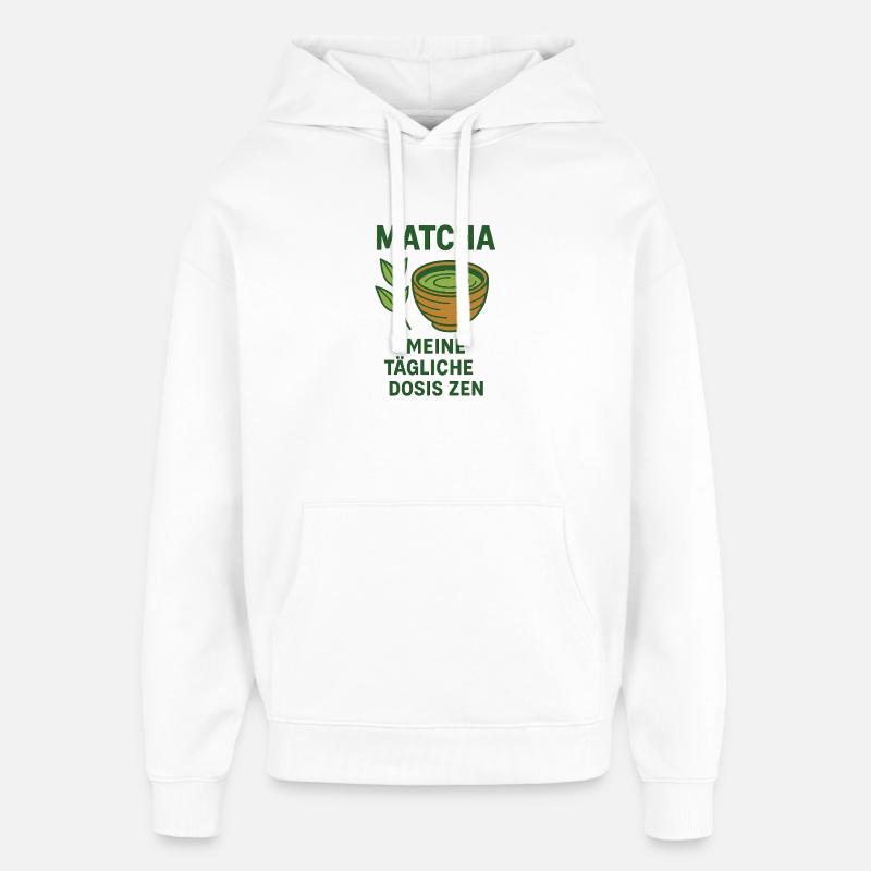 Tasse design Matcha Coffee Lover Vert - Sweat à capuche unisexe Stanley/Stella Oversized - blanc