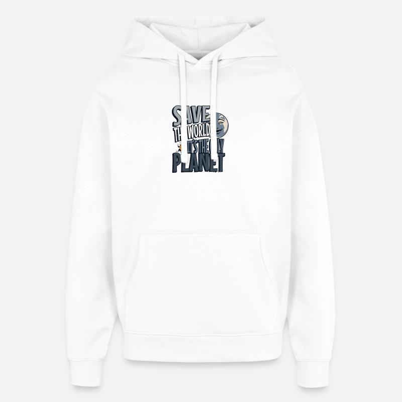 Save_the_Planet - Sweat à capuche unisexe Stanley/Stella Oversized - blanc