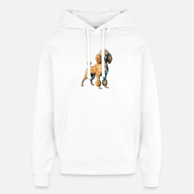 Caniche - Logo Low Poly cool - Sweat à capuche unisexe Stanley/Stella Oversized - blanc