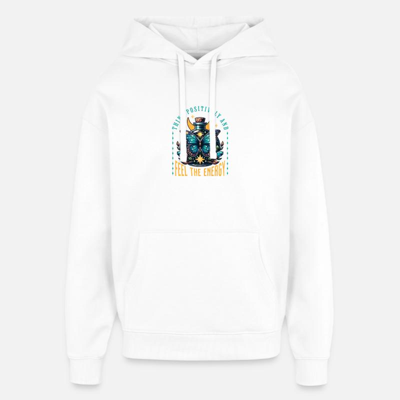Bouteille d’énergie papillon - Sweat à capuche unisexe Stanley/Stella Oversized - blanc