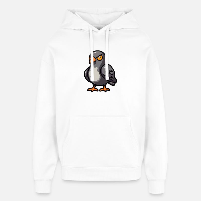 Colombe Oiseau Halloween Bande dessinée Drôle - Sweat à capuche unisexe Stanley/Stella Oversized - blanc