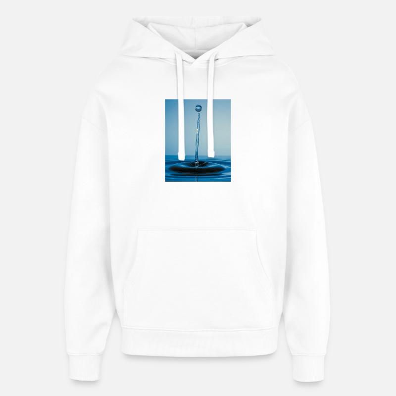 Abstrait d’eau bleue - Sweat à capuche unisexe Stanley/Stella Oversized - blanc