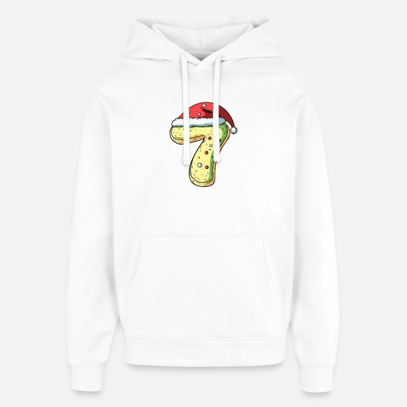 Biscuit de Noël à 7 chiffres - Sweat à capuche unisexe Stanley/Stella Oversized - blanc