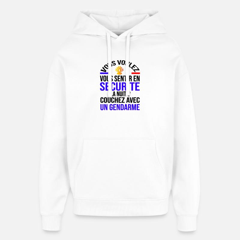 Se sentir en sécurité - Sweat à capuche unisexe Stanley/Stella Oversized - blanc