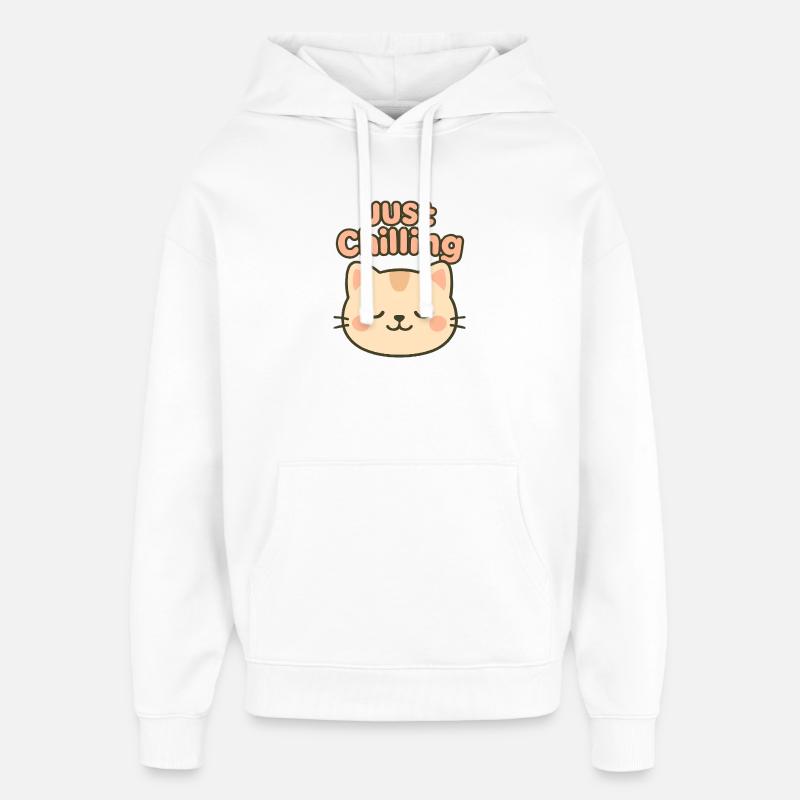 Illustration de chat juste glaçant - Sweat à capuche unisexe Stanley/Stella Oversized - blanc
