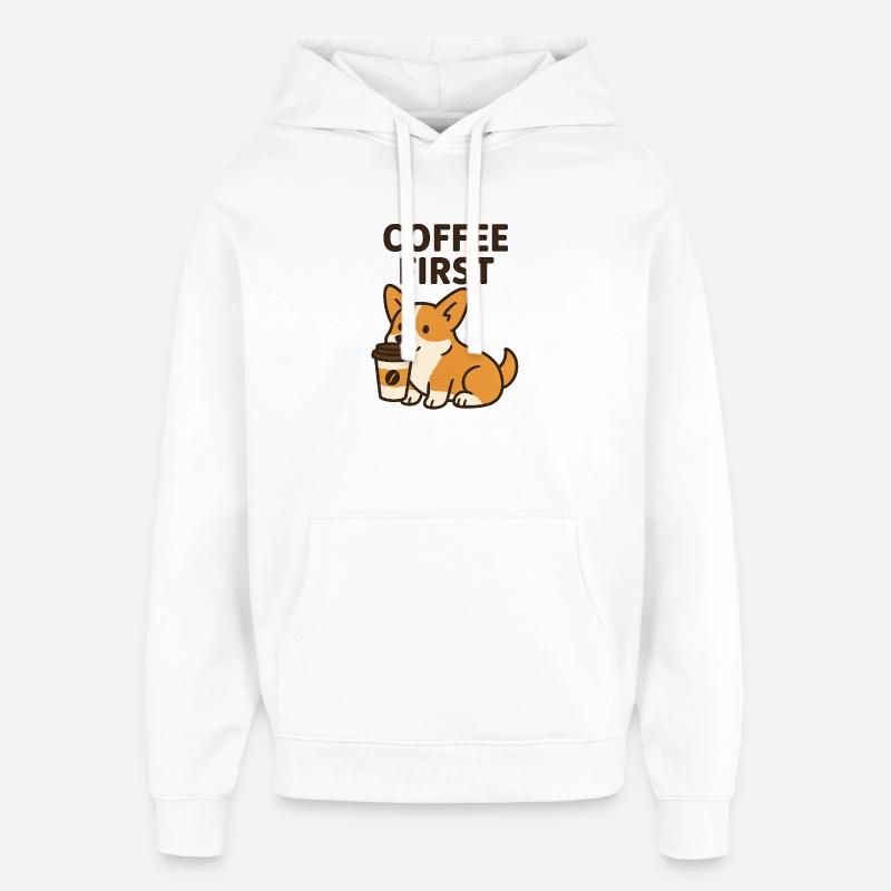Chien de dessin animé - Sweat à capuche unisexe Stanley/Stella Oversized - blanc