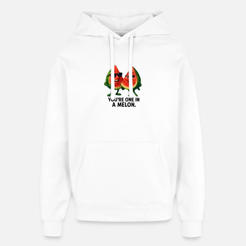 Un dans un duo melon - Sweat à capuche unisexe Stanley/Stella Oversized - blanc