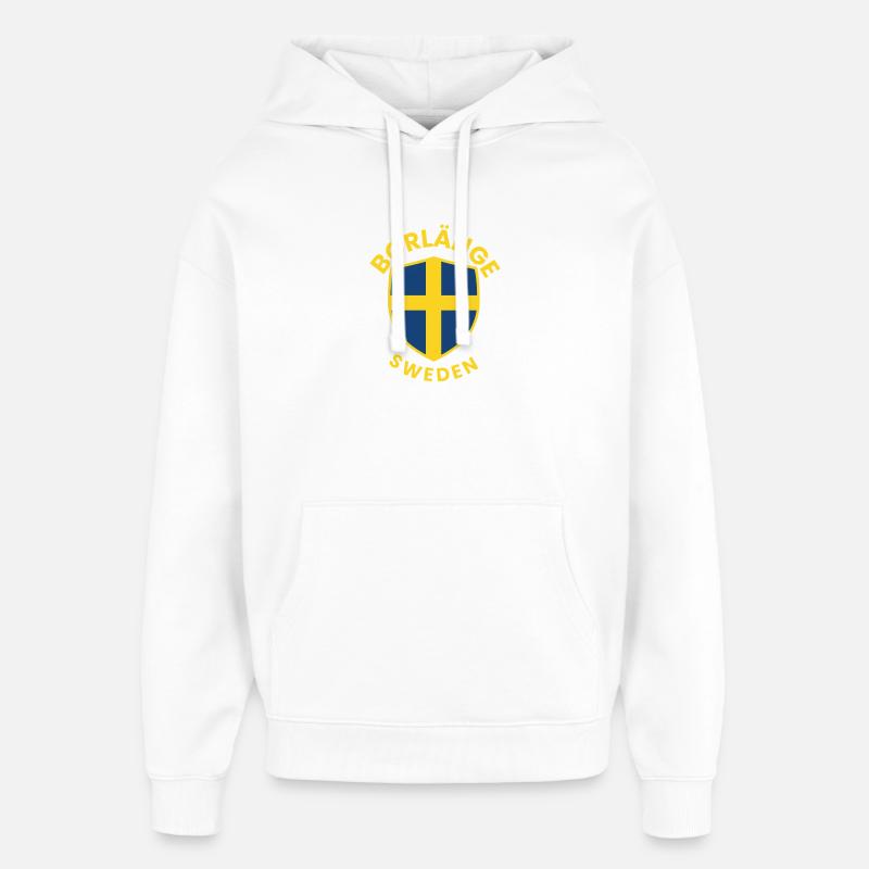 Borlänge Shield Sweden Logo - Sweat à capuche unisexe Stanley/Stella Oversized - blanc