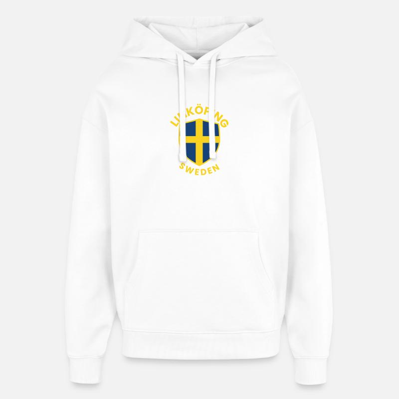 Linköping Suède Shield Tee - Sweat à capuche unisexe Stanley/Stella Oversized - blanc