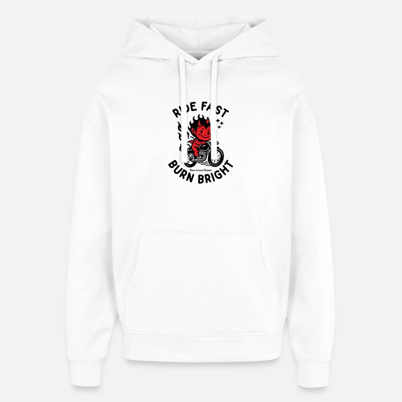 Ride Fast Burn Bright - Sweat à capuche unisexe Stanley/Stella Oversized - blanc