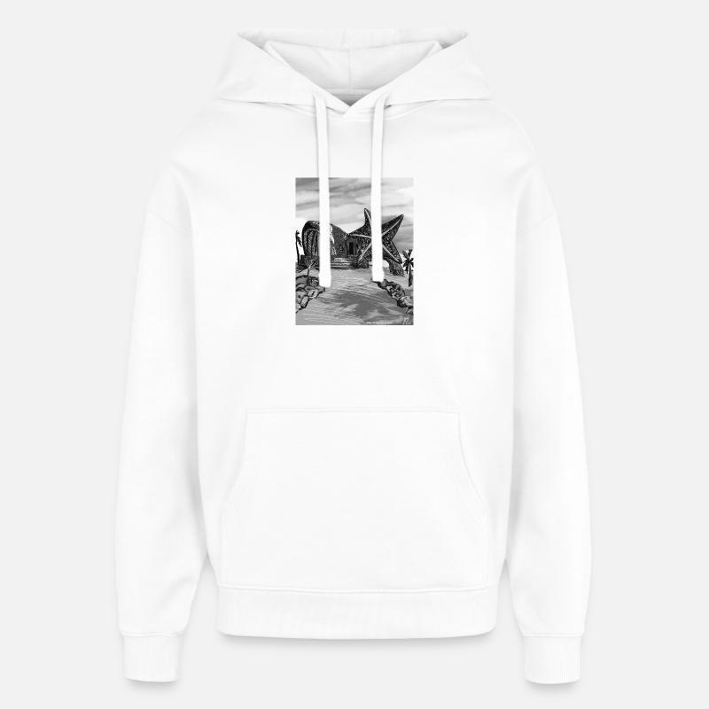 Art de l’île Starfish Dome - Sweat à capuche unisexe Stanley/Stella Oversized - blanc