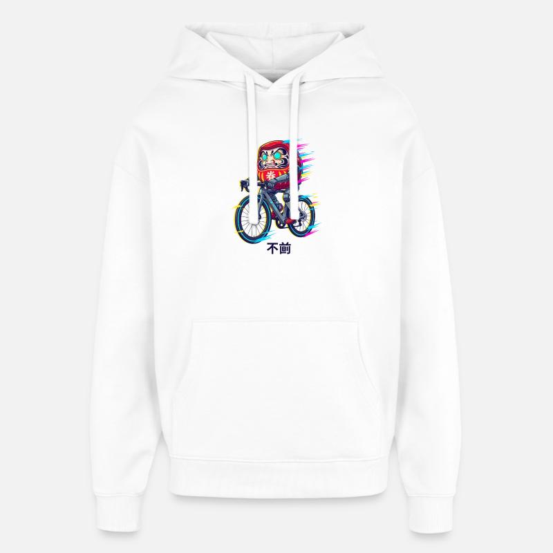 Daruma Cyclist Neon Sprint - Sweat à capuche unisexe Stanley/Stella Oversized - blanc
