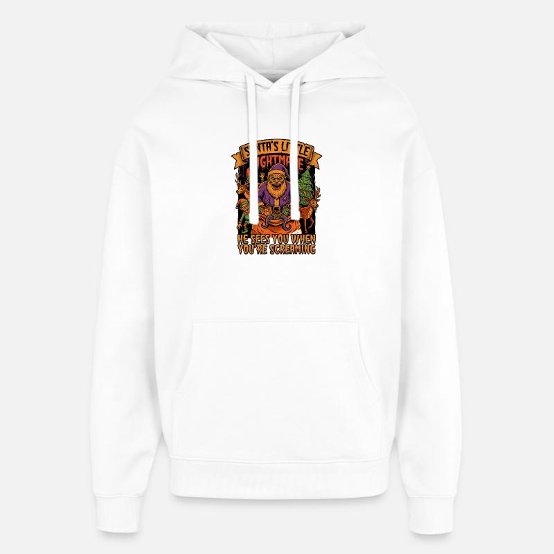 Le petit cauchemar du Père Noël - Sweat à capuche unisexe Stanley/Stella Oversized - blanc